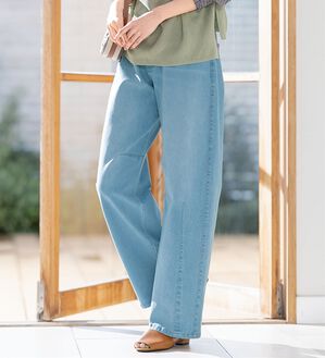 ルフラン（ルフラン）の「旬顔で楽ちん。カーブデニムパンツ（フルレングスパンツ）」｜詳細画像