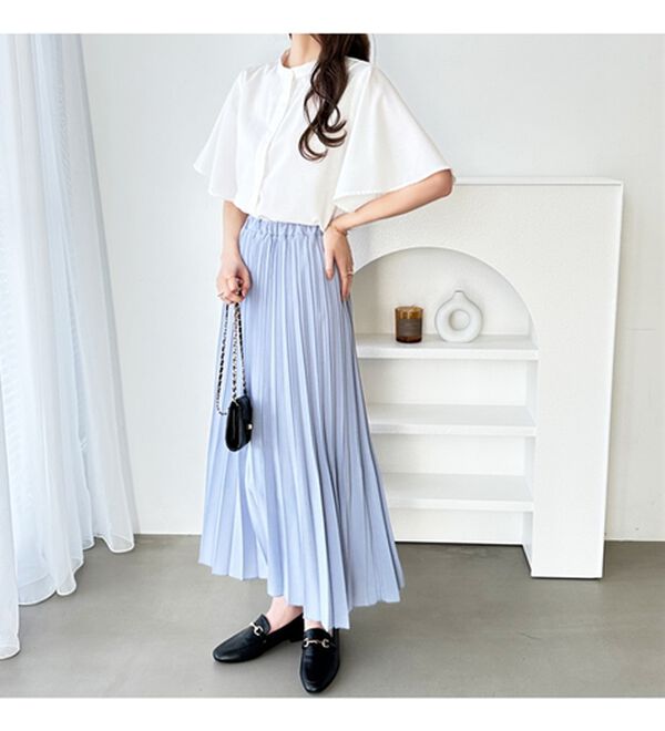 GeeRA（ジーラ）の「フレアー袖バンドカラーブラウス（ブラウス）」｜詳細画像