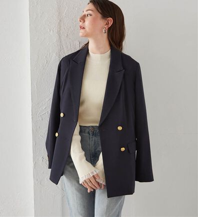 RANAN（ラナン）の「洗える！ゴールド調ボタンWテーラードジャケット（テーラードジャケット）」