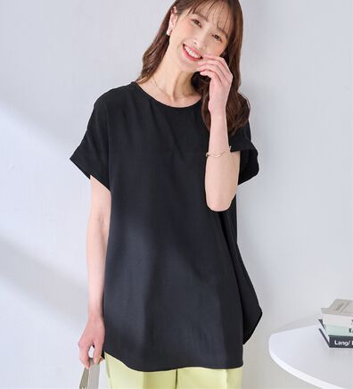 alotta（アロッタ）の「【接触冷感】ドレープＴブラウスチュニック（チュニック）」