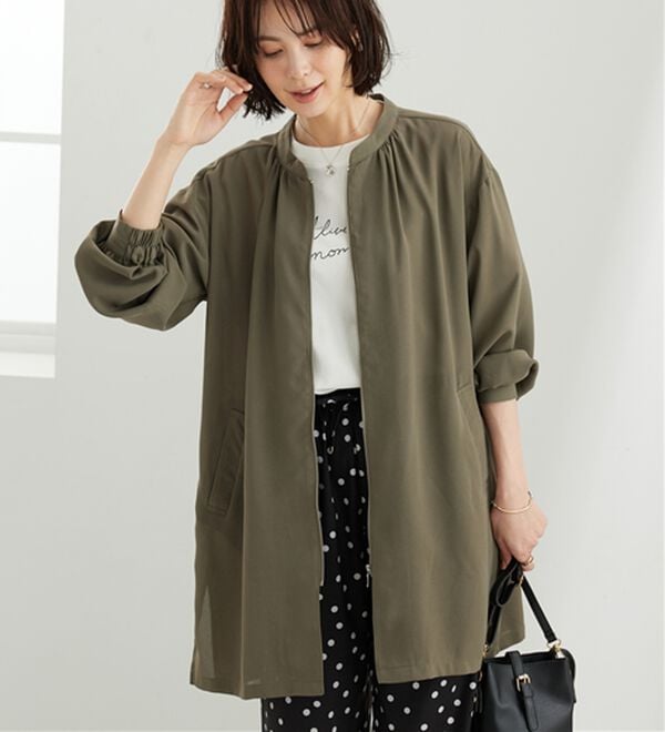 BELLUNA（ベルーナ）の「とろみ素材イージーケアロング丈ジャケット（その他ジャケット）」｜詳細画像