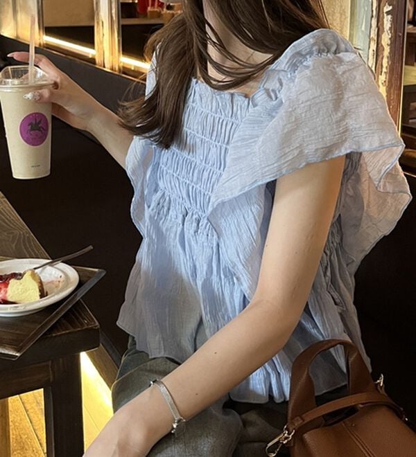 GeeRA（ジーラ）の「フリルシャーリングブラウス（ブラウス）」｜詳細画像