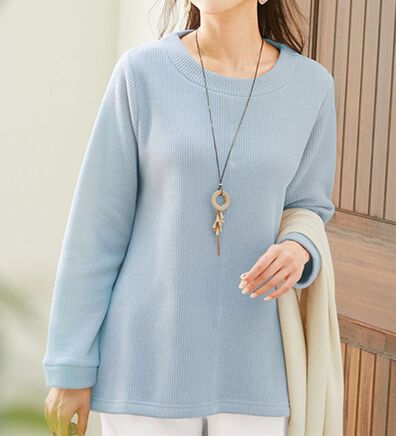 LAVIENNE（ラヴィエンヌ）の「チクチクしにくいニット見えプルオーバー（ニット・セーター）」