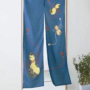 「ひょうたんのれん（のれん・間仕切り・カフェカーテン）」｜ネイビー