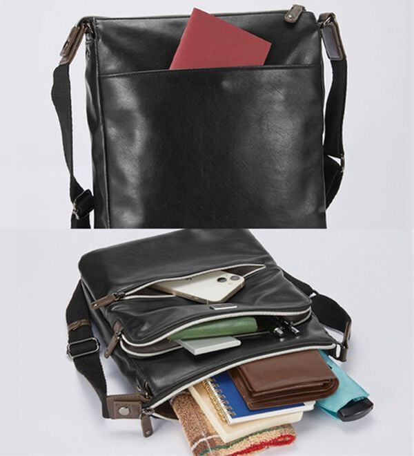 「＜ゴールデンベア＞卓越した手ざわり人工皮革のショルダー（メンズショルダーバッグ）」｜詳細画像