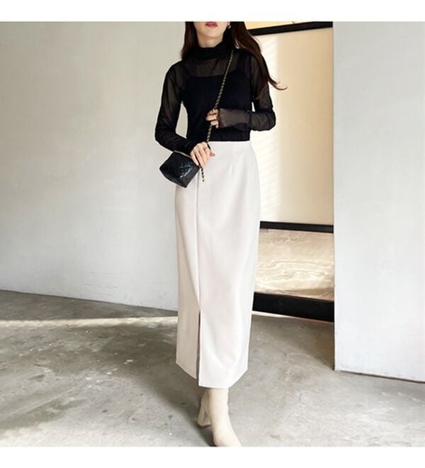 GeeRA（ジーラ）の「楽ちん！滑らか美ラインダンボールナロースカート（ロングスカート）」｜詳細画像