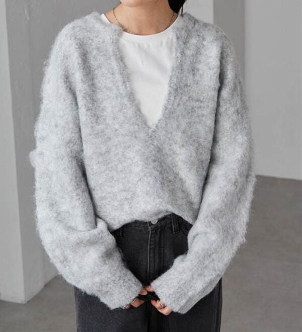 RANAN（ラナン）の「ディープキーネックシャギーニット（ニット・セーター）」｜詳細画像