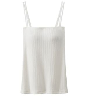 YU'NOW（ユナウ）の「【カップ付インナー】Ｗストラップブラキャミ（ブラトップ・カップ付きインナー）」｜ホワイト