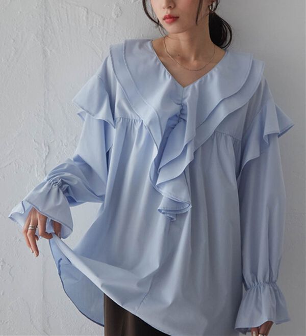 RANAN（ラナン）の「ビッグカラーフリルブラウス（ブラウス）」｜詳細画像