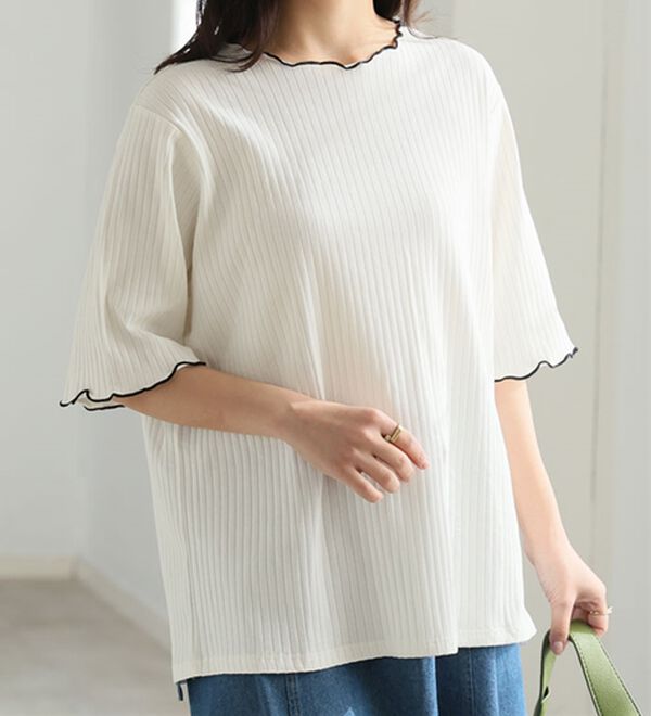 A HAPPY MARILYN（アハッピーマリリン）の「【Ｌ～８Ｌ】綿タッチで極上の着心地、選べるテレコリブトップス。（カットソー）」｜詳細画像