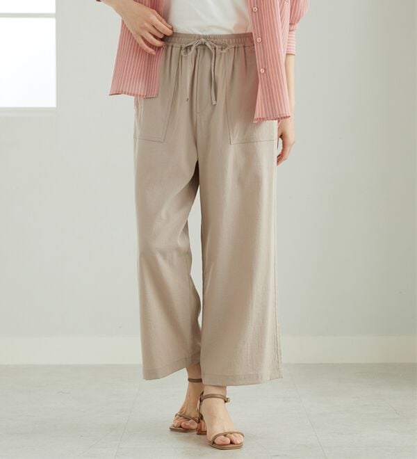 BELLUNA（ベルーナ）の「サラリ快適！ビンテージ調ベイカーワイドパンツ（ワイドパンツ・ガウチョ）」｜詳細画像