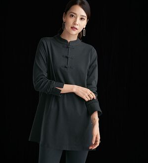 色あせにくい黒！チャイナカラーチュニック - ベルーナ【公式】