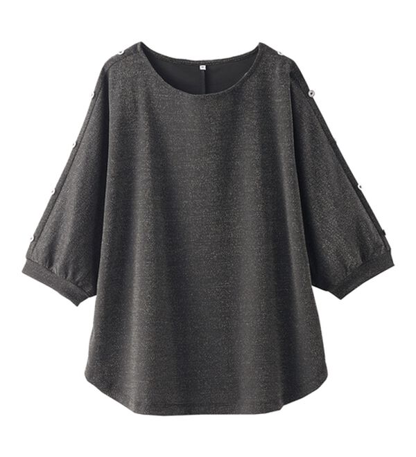 BELLUNA（ベルーナ）の「ラメ調肩ボタンデザインプルオーバー（カットソー）」｜詳細画像