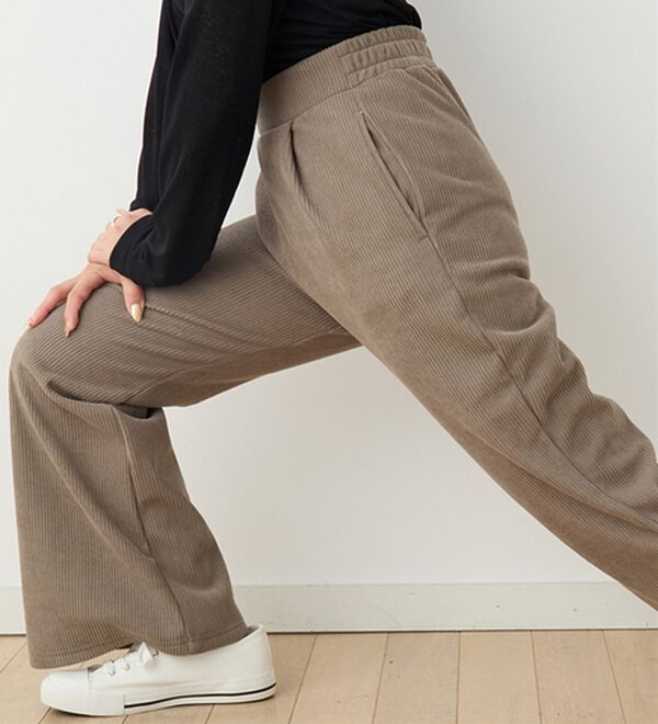 RANAN（ラナン）の「あったか裏ベロアニットコールフレアパンツ（フルレングスパンツ）」｜詳細画像