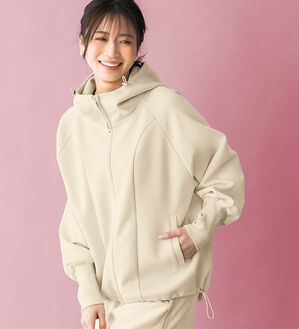 BELLUNA（ベルーナ）の「【ＳＭＡＲＴ　ＥＣＯ　ＪＥＲＳＥＹ】ダブルジップ切替パーカー（パーカー）」｜アイボリー