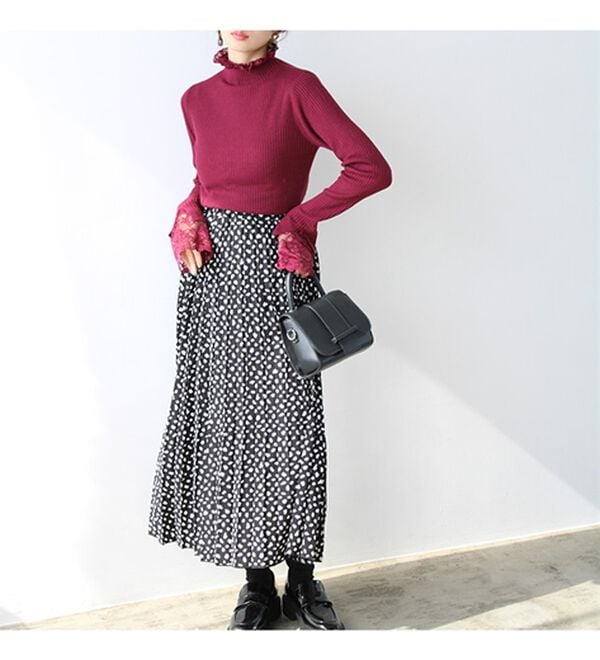 GeeRA（ジーラ）の「大人可愛い！レースが上品なハイネックニット（ニット・セーター）」｜詳細画像