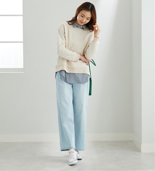 BELLUNA（ベルーナ）の「花柄ふくれジャカード素材プルオーバー（カットソー）」｜詳細画像