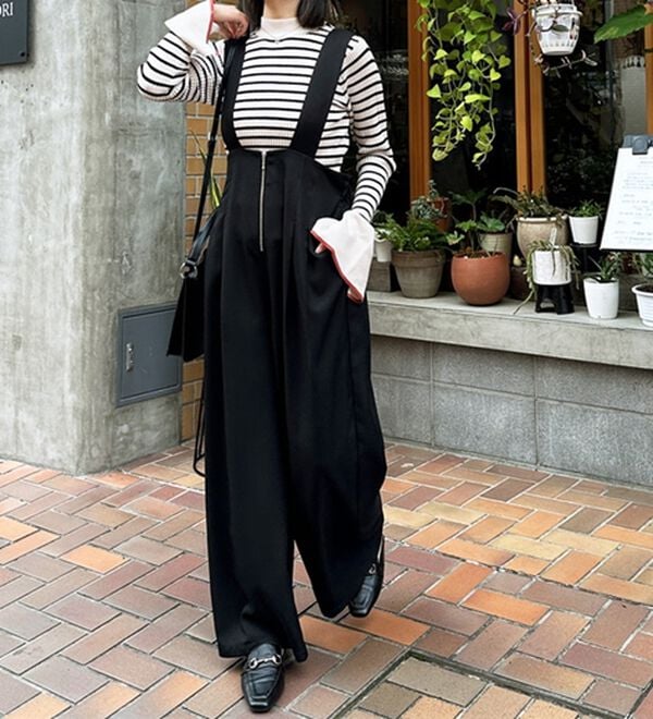 GeeRA（ジーラ）の「フロントジップハイウエストサロペット（オールインワン）」｜詳細画像