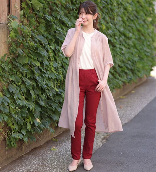 A HAPPY MARILYN（アハッピーマリリン）の「【Ｍ～８Ｌ】【選べる丈】のび～る ストレッチ ツイル 魔法の 美脚レギンスパンツ（スリム・スキニーパンツ）」｜詳細画像