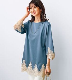 BELLUNA（ベルーナ）の「華やか配色ケミカルレース使いチュニック（チュニック）」｜詳細画像
