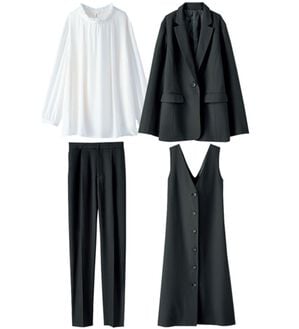 BELLUNA（ベルーナ）の「【４点セット】洗えるストレッチ！着回し自慢４点セットスーツ（その他スーツ）」｜黒