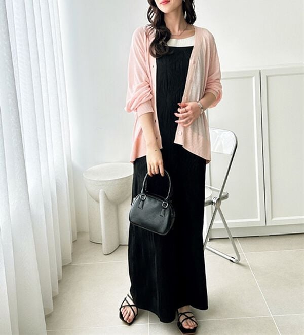 GeeRA（ジーラ）の「接触冷感！Ｖネックカーディガン（ニットカーディガン）」｜詳細画像