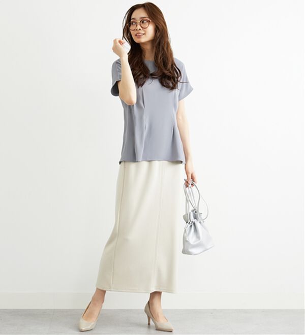 BELLUNA（ベルーナ）の「〈オフィス対応〉タックデザインブラウス（ブラウス）」｜詳細画像