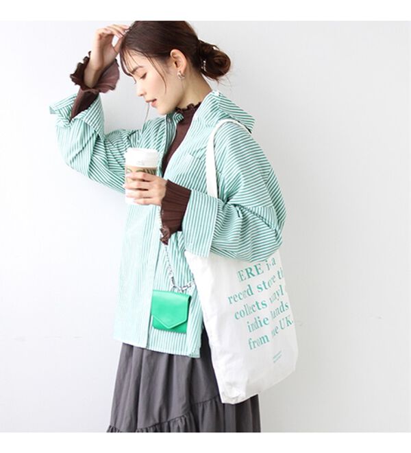 GeeRA（ジーラ）の「プリーツ付ハイネックリブニットトップス（ニット・セーター）」｜詳細画像