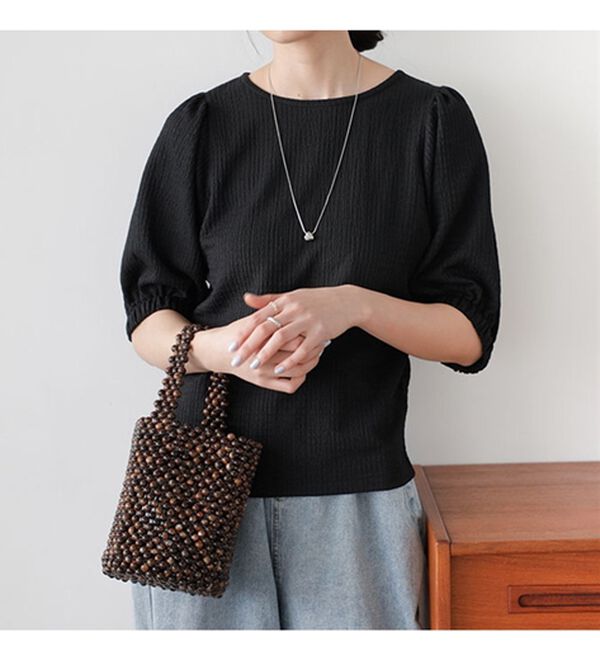 GeeRA（ジーラ）の「バルーンスリーブジャカードカットソー（カットソー）」｜詳細画像