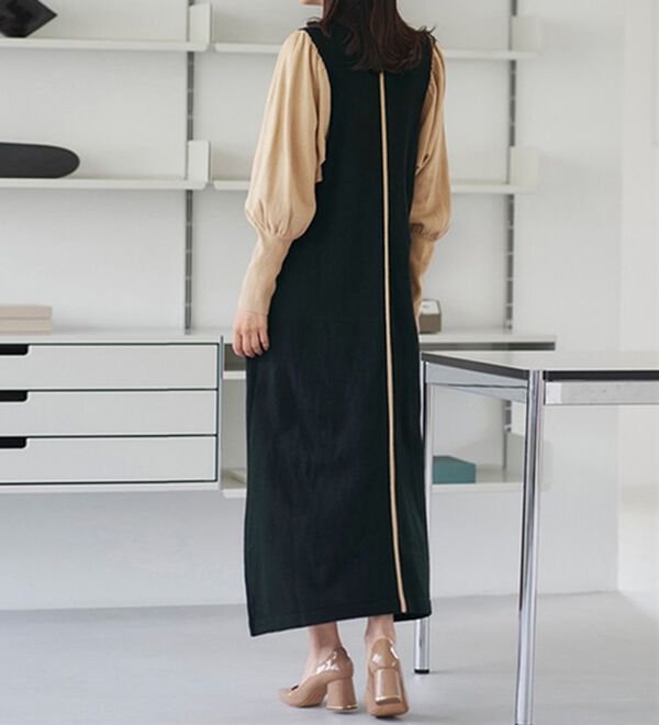 RANAN（ラナン）の「ボリューム袖アウトシームニットワンピース（ニットワンピース）」｜詳細画像