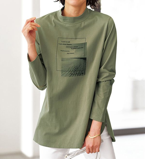 BELLUNA（ベルーナ）の「綿１００％ロゴデザインプルオーバー（カットソー）」｜詳細画像