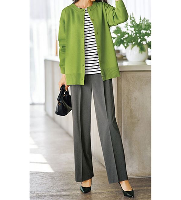 BELLUNA（ベルーナ）の「サマ見え！美脚タック使いワイドパンツ（ワイドパンツ・ガウチョ）」｜詳細画像