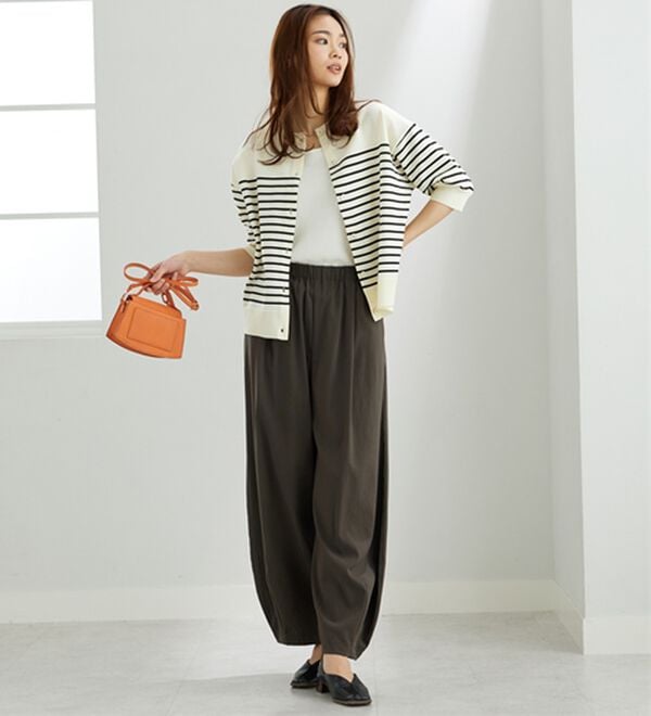 BELLUNA（ベルーナ）の「【快適Ｌａｂ．】洗える！軽い！５分袖ニットカーディガン（ニットカーディガン）」｜詳細画像