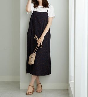 BELLUNA（ベルーナ）の「【2点セット】花柄プリントキャミワンピースアンサンブル（その他ワンピース）」｜ネイビー系花柄