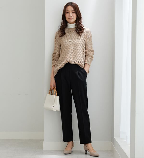 BELLUNA（ベルーナ）の「サマ見え(スーパーウォーム)ウール調素材美脚テーパードパンツ（テーパードパンツ）」｜詳細画像