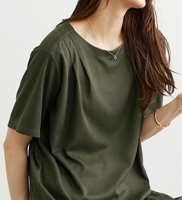 BELLUNA（ベルーナ）の「かのこ素材肩タックデザインワンピース（チュニック）」｜詳細画像