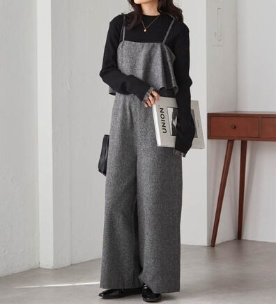 RANAN（ラナン）の「ツイードフリルサロペット（オールインワン）」