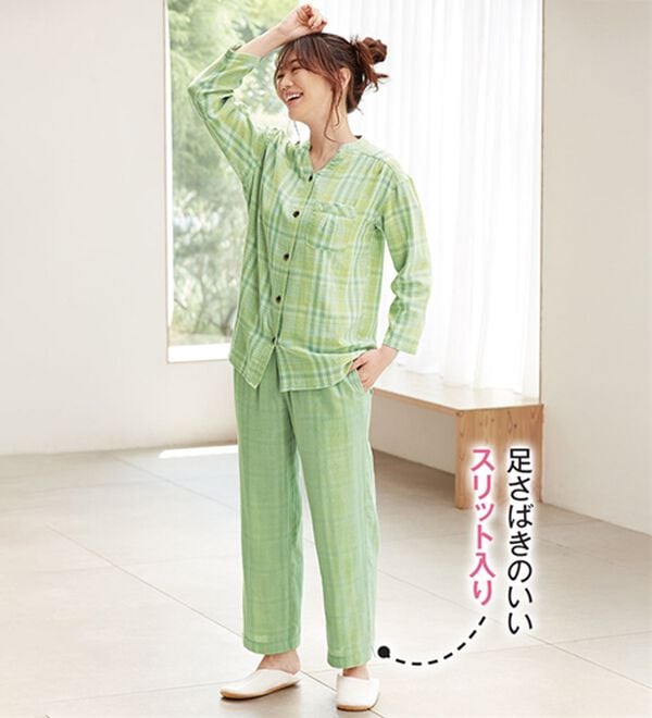 オーガニックコットン使用】綿100％Wガーゼのルームパジャマ