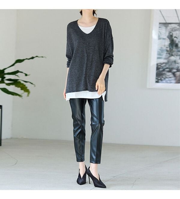 RANAN（ラナン）の「レイヤード風ニットソーチュニック（チュニック）」｜詳細画像