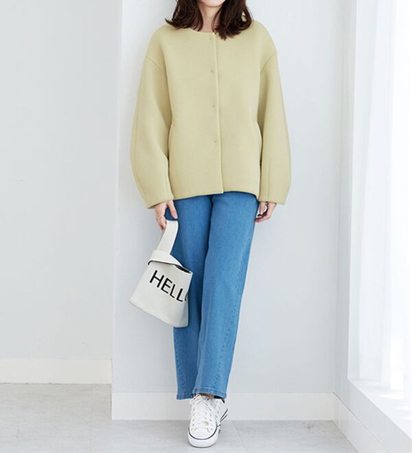 BELLUNA（ベルーナ）の「きれい見えとろみ素材コクーンコート（ハーフコート）」｜詳細画像