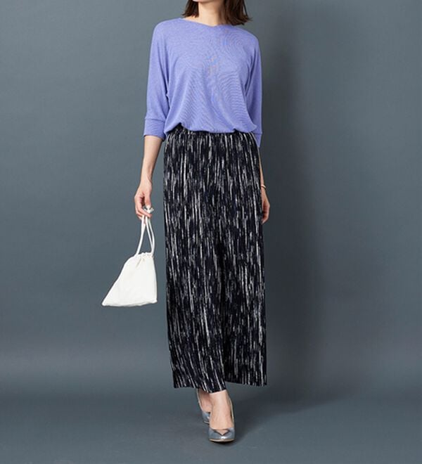 BELLUNA（ベルーナ）の「なめらか素材ゆったりプリーツパンツ（ワイドパンツ・ガウチョ）」｜詳細画像