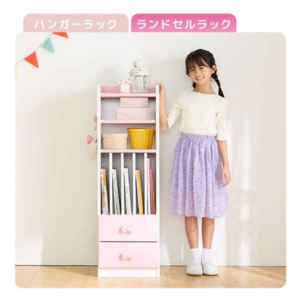 iellio（イエリオ）の「リボンキッズデスクシリーズ＜学習机・ランドセルラック・ハンガー＞（デスク・学習机）」｜詳細画像