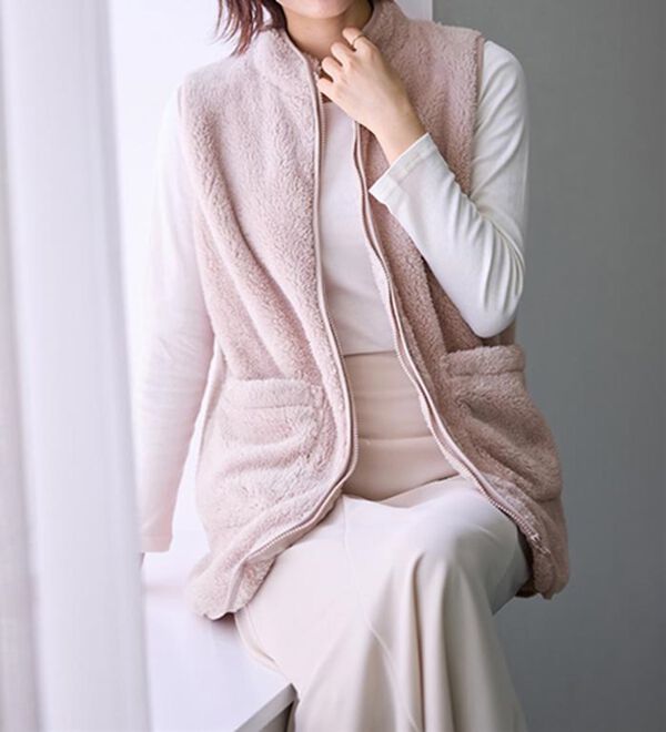 LAVIENNE（ラヴィエンヌ）の「ふわふわ暖かフリースベスト（ベスト）」｜詳細画像