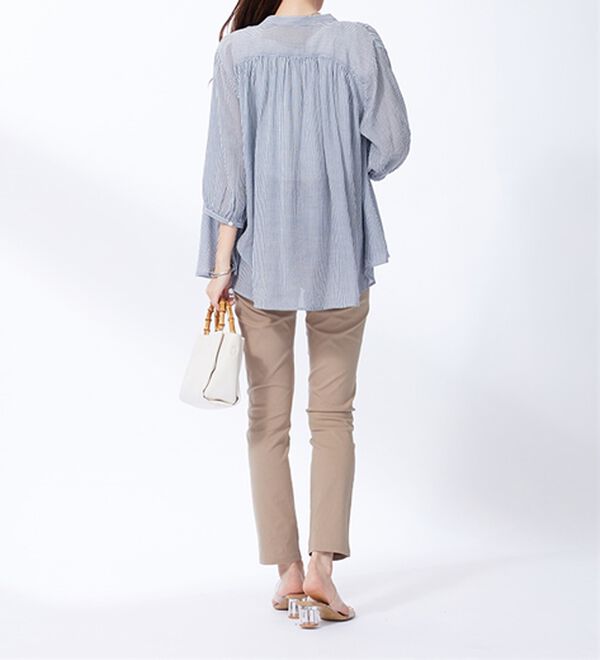 BELLUNA（ベルーナ）の「スラブ素材ギャザーデザインブラウス（ブラウス）」｜詳細画像