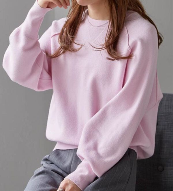 RANAN（ラナン）の「パチパチしにくい！大人のきれいめトレーナーニット（ニット・セーター）」｜詳細画像