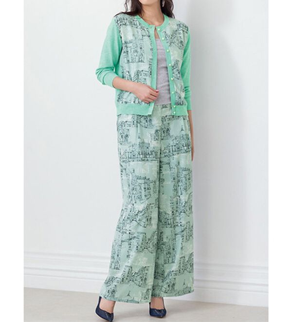 RANAN（ラナン）の「スカーフプリントセミワイドパンツ（フルレングスパンツ）」｜詳細画像