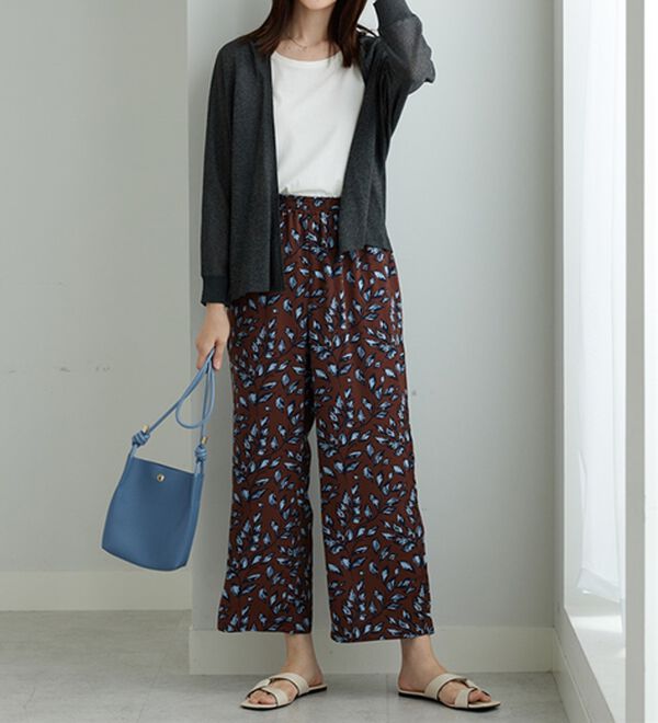 BELLUNA（ベルーナ）の「ヒンヤリ冷感！プリントワイドパンツ（ワイドパンツ・ガウチョ）」｜詳細画像