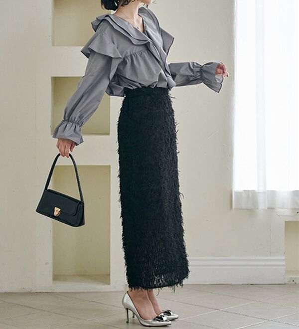 ルネ♡ホワイトフリル襟長袖ブラウス34⭐️極美品⭐️ ルネ♡ホワイトフリル襟長袖ブラウス34⭐️極美品⭐️ WHYTO