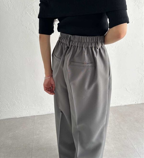 RANAN（ラナン）の「【選べる股下】きれい見え２タックワイドスラックス（ワイドパンツ・ガウチョ）」｜詳細画像