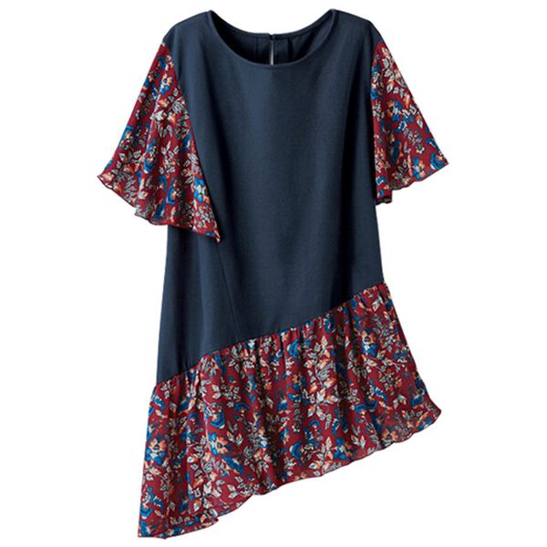 BELLUNA（ベルーナ）の「更紗柄プリント切替プルオーバー（カットソー）」｜詳細画像